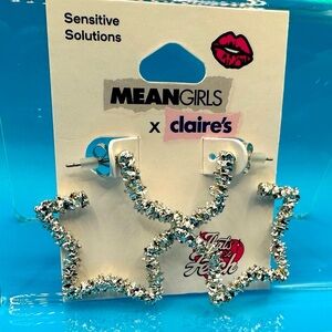 Mean Girls x Claire’s Star Hoop earrings NWT for sensitive ears